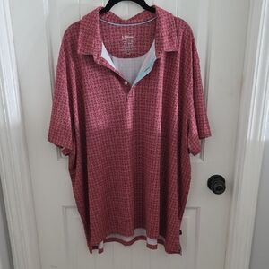 L.L. Bean Men's Patterned Polo Shirt - Red and Blue